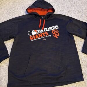 Majestic MLB San Francisco Giants Graphic Pullover Hoodie Size XL Thermabase EUC